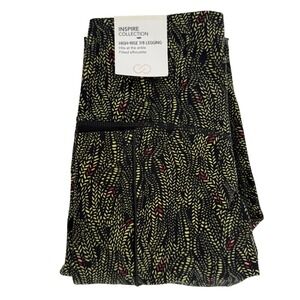 Callia Inspire Collection High‎ Rise 7/8 Leggings Women's XS Serpent Print Black